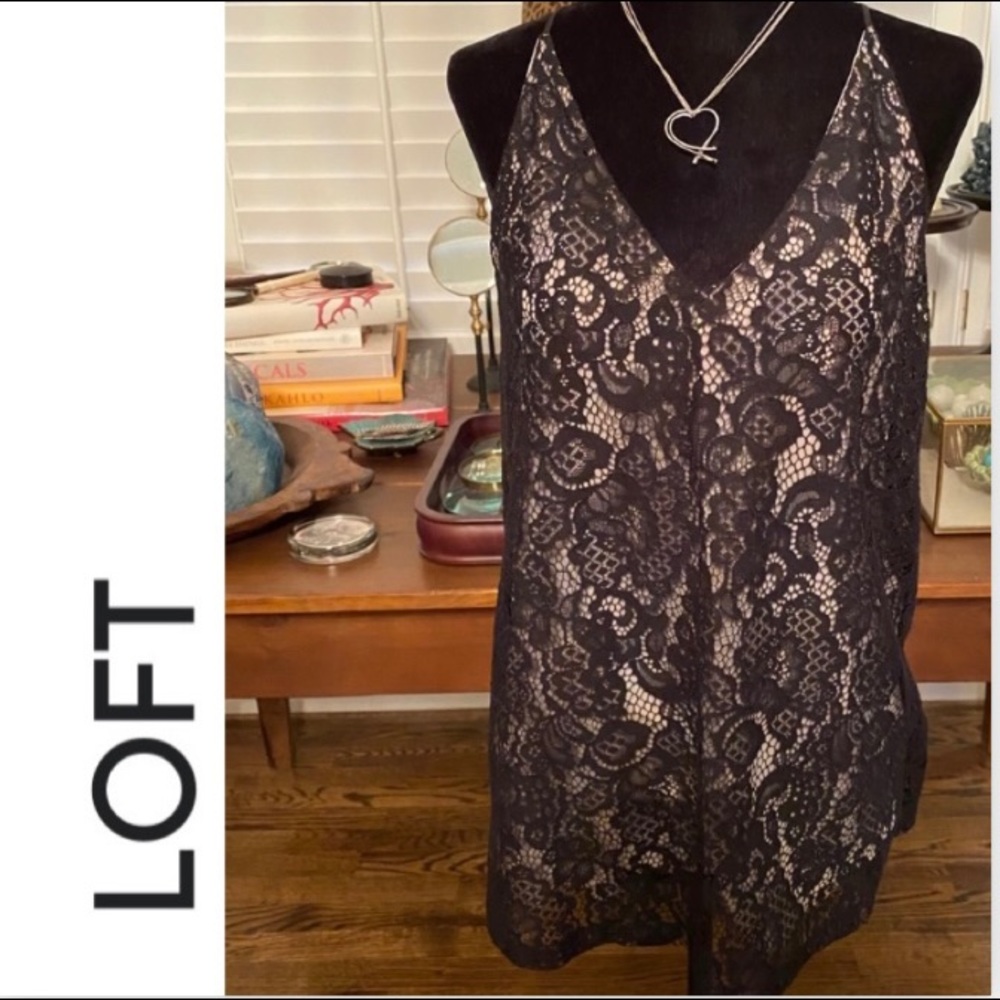 🌟Loft Lined Black Lace Cami Small